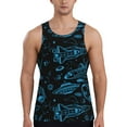 thumbnail image 1 of Easygdp Spacecraft Men's Tank Top, Sleeveless Muscle T Shirts, Breathable, Quick-Dry, Loose for Gym, Running, Fitness - 3X-Large, 1 of 9