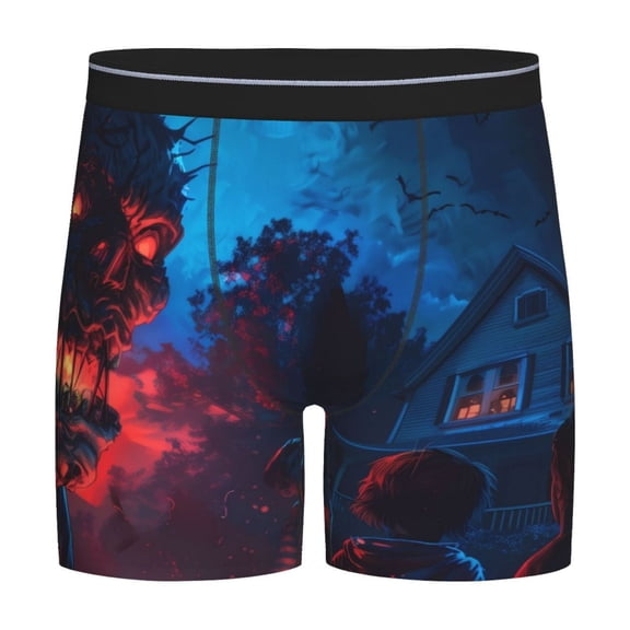Easygdp Spooky Halloween Night Scene Men's Boxer Briefs Men’s Underwear Boxer Briefs for Men