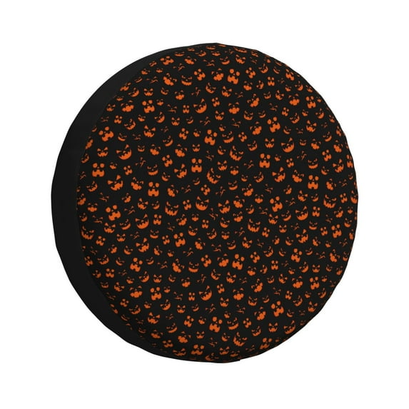 Easygdp Spooky Pumpkin Face Wheel Cover,Spare Tire Cover,4-17in Spare Tire Cover Universal Fit for Trailer, Car, Truck, SUV, Jeep-15 inch