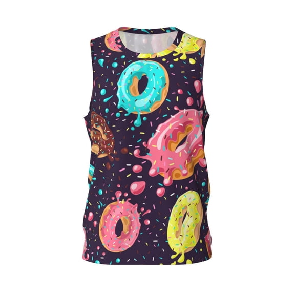 Easygdp Spring Flower Seasonal Men's Mesh Basketball Jersey Quick Drying Sleeveless Shirts Fitted Muscle Tank Tops Sport Round Neck T-Shirt - 3X-Large