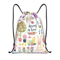 thumbnail image 1 of Easygdp Spring Flowers Birds Drawstring Backpack, Beach Sackpack, Travel Sackpack Lightweight for Sports, Gym, Travel, Swimming - Medium, 1 of 9