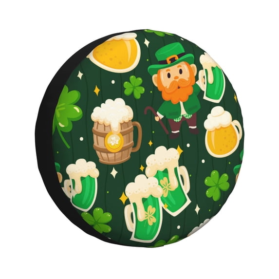 Easygdp St Patrick'S Day10 Wheel Sun Guard, Spare Tire Cover,Universal Trailer Suv Truck Camper Travel,Easy To Install And Remove -17 Inch