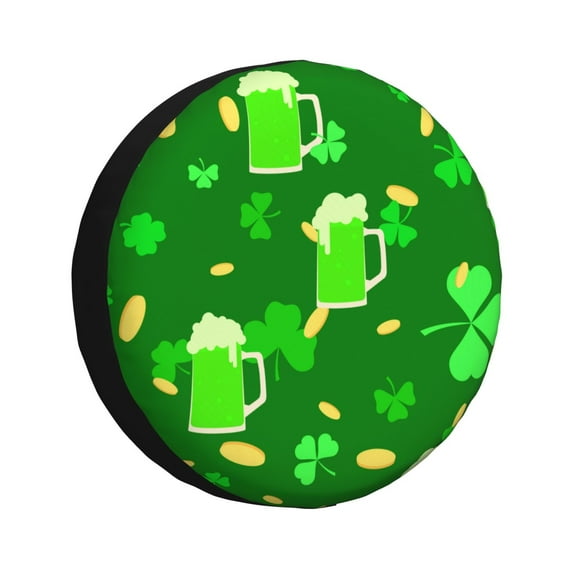 Easygdp St Patrick'S Day2 Wheel Sun Guard, Spare Tire Cover,Universal Trailer Suv Truck Camper Travel,Easy To Install And Remove -17 Inch