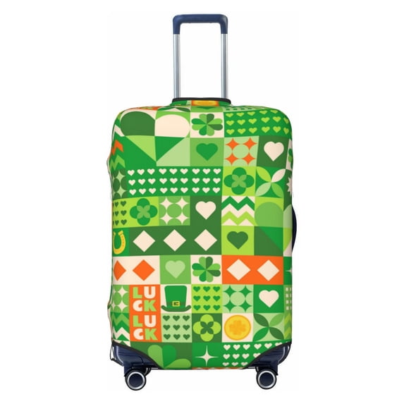 Easygdp St Patrick'S Day6 Double-Sided Printed Elastic Suitcase Protective Cover,Invisible Zipper, Business Trip Luggage Cases,Washable And Resistant To Falling -X-Large