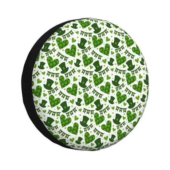 Easygdp St. Patrick's Day Wheel Cover,Spare Tire Cover,4-17in Spare Tire Cover Universal Fit for Trailer, Car, Truck, SUV, Jeep-17 inch