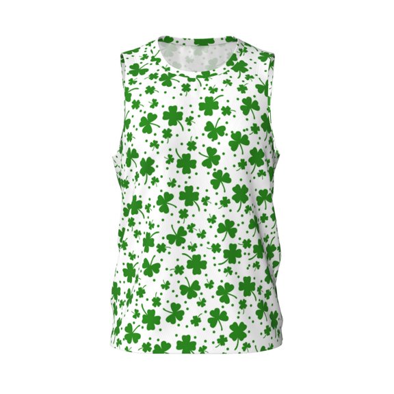 Easygdp St Patrick's Day4 Men's Mesh Basketball Jersey Quick Drying Sleeveless Shirts Fitted Muscle Tank Tops Sport Round Neck T-Shirt - Small