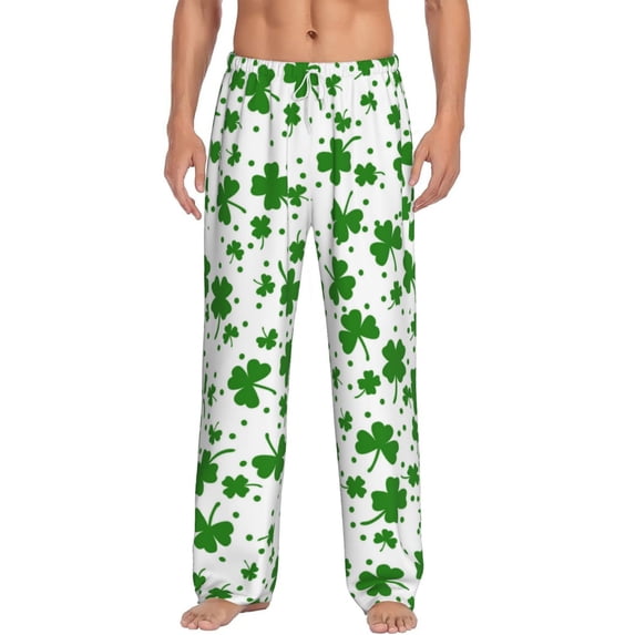Easygdp St Patrick's Day4 Men's Pajama Pant, Sleep Elastic Waistband Lounge Pants - X-Large