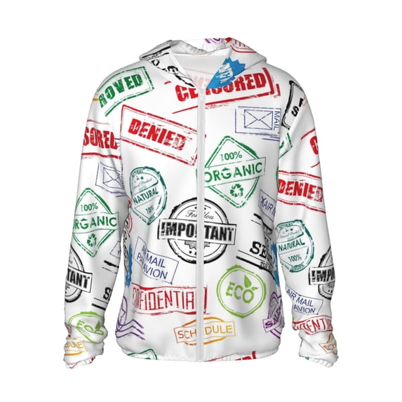 Easygdp Stamp Set Collection Lightweight Long Sleeve Sun Shirt Sports long-Sleeved Sun Protective Clothing, Quick Drying Breathable - X-Large