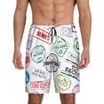 thumbnail image 1 of Easygdp Stamp Set Collection Men's Short Pajama Pants, Sleep Shorts, Household Pants, Casual Pants with Pockets - XX-Large, 1 of 9