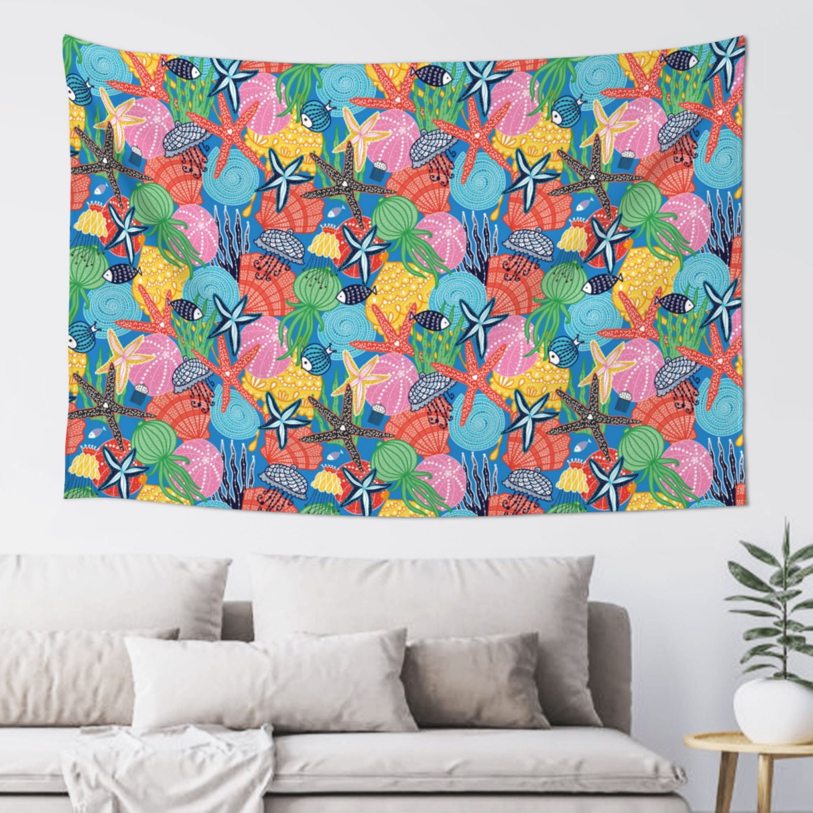 Easygdp Starfish And Algae Tapestry Wall Hanging, Wall Tapestries for ...