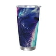 thumbnail image 1 of Easygdp Starry Multicolored Wolf 20oz Stainless Steel Vacuum Insulated Double Wall Travel Tumbler, Durable Insulated Coffee Mug with Spillproof Lid-Without Straw, 1 of 8