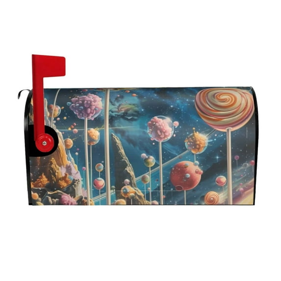 Easygdp Starry Sky Planet Lollipop Mailbox Covers Garden Outdoor Yard Outside Farmhouse Home Decor 21x18 in& 25.5x21 in-25.5x21 in