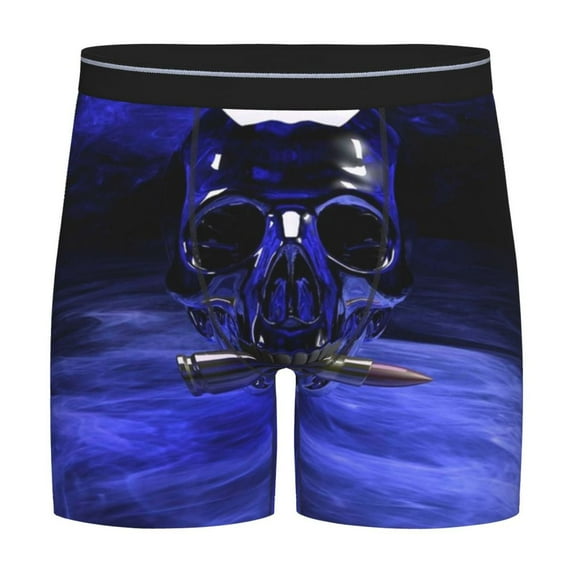 Easygdp Steel Skull Men's Boxer Briefs Men’s Underwear Boxer Briefs for Men
