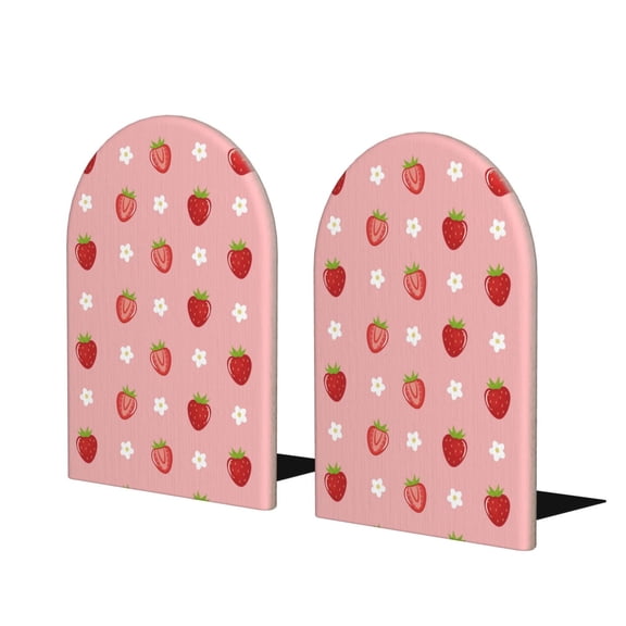 Easygdp Strawberries 2 Pcs Bookend Large Capacity Office Book Ends for Home Office Library School Study Decoration