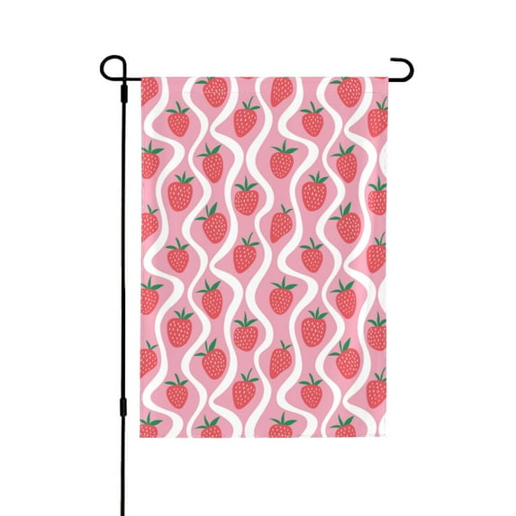 Easygdp Strawberries Garden Flag Yard Flag Welcome Flag, Double-Sided, Weather Resistant for Outdoor Decor - 28"x40"