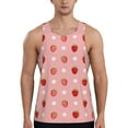 thumbnail image 1 of Easygdp Strawberries Men's Tank Top, Sleeveless Muscle T Shirts, Breathable, Quick-Dry, Loose for Gym, Running, Fitness - 3X-Large, 1 of 9