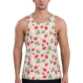 thumbnail image 1 of Easygdp Strawberry And Flowers Men's Tank Top, Sleeveless Muscle T Shirts, Breathable, Quick-Dry, Loose for Gym, Running, Fitness - Small, 1 of 9