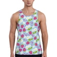 thumbnail image 1 of Easygdp Strawberry And Flowers Men's Tank Top, Sleeveless Muscle T Shirts, Breathable, Quick-Dry, Loose for Gym, Running, Fitness - X-Large, 1 of 9
