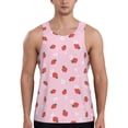 thumbnail image 1 of Easygdp Strawberry Floral Men's Tank Top, Sleeveless Muscle T Shirts, Breathable, Quick-Dry, Loose for Gym, Running, Fitness - 4X-Large, 1 of 9