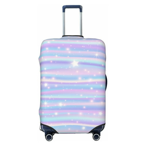 Easygdp Striped Gradient Double-Sided Printed Elastic Suitcase Protective Cover,Invisible Zipper, Business Trip Luggage Cases,Washable And Resistant To Falling -Medium