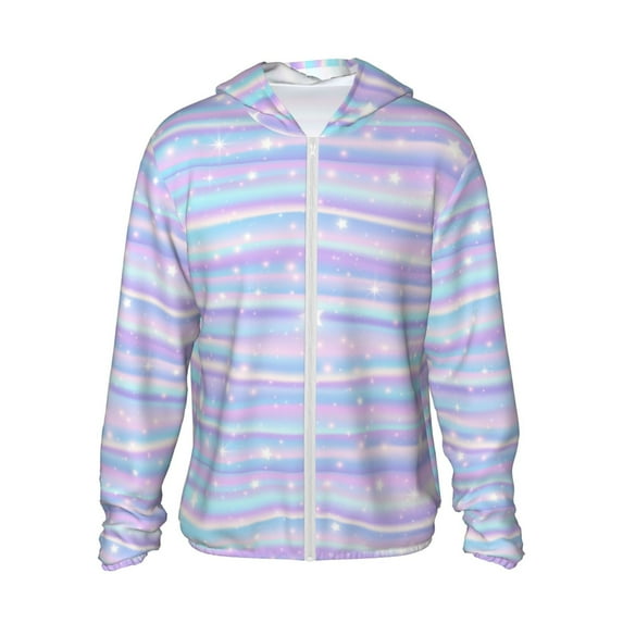 Easygdp Striped Gradient Lightweight Long Sleeve Sun Shirt Sports long-Sleeved Sun Protective Clothing, Quick Drying Breathable - XX-Large