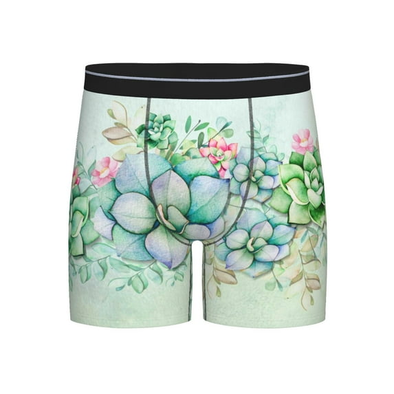 Easygdp Succulent Men's Boxer Briefs Men’s Underwear Boxer Briefs for Men