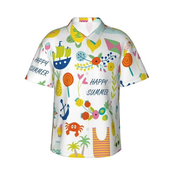 Easygdp Summer Animal Men's Hawaiian Shirts Print Lapel Short Sleeve for Beach, vacation, party, casual occasions - 3X-Large