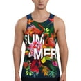 thumbnail image 1 of Easygdp Summer Birds and Flowers Men's Tank Top, Sleeveless Muscle T Shirts, Breathable, Quick-Dry, Loose for Gym, Running, Fitness - Small, 1 of 9
