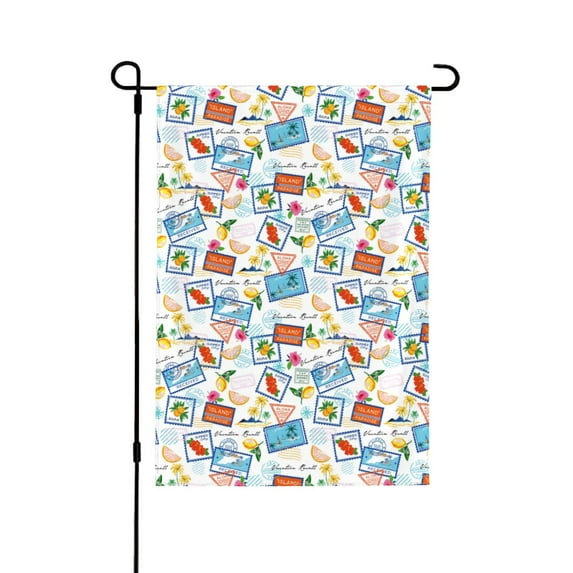 Easygdp Summer Stamp Garden Flag Yard Flag Welcome Flag, Double-Sided, Weather Resistant for Outdoor Decor - 28"x40"