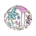 thumbnail image 1 of Easygdp Summer with Flamingo Shower Caps for Women, Double Waterproof Layers Shower Cap, Quick Drying Bath Hair Cap Reusable, 1 of 9