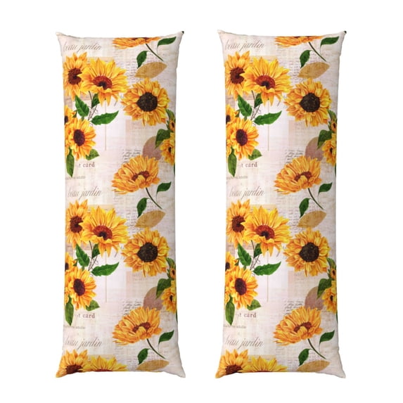 Easygdp Sunflower 5 Long Body Pillowcase - Super Soft Microfiber Body Pillow Case - Envelope Closure, Cool, Anti-Fading- 20x54 in