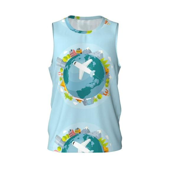 Easygdp Sunflower 5 Men's Mesh Basketball Jersey Quick Drying Sleeveless Shirts Fitted Muscle Tank Tops Sport Round Neck T-Shirt - Medium