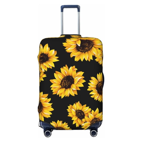 Easygdp Sunflower 6 Double-Sided Printed Elastic Suitcase Protective Cover,Invisible Zipper, Business Trip Luggage Cases,Washable And Resistant To Falling -Medium