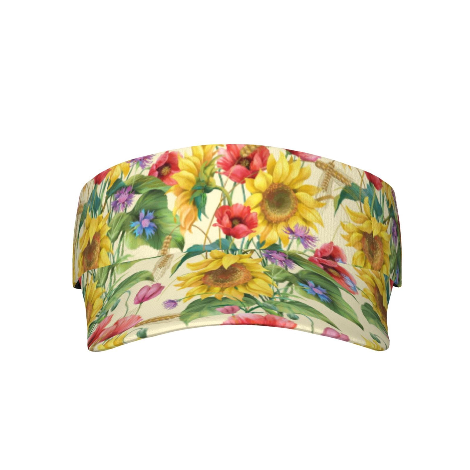 New Coach Poppy Adjustable Floral Sun Visor Cap Easygdp Sunflower Cornflower Poppy Stretchy Visor - Unisex  main image 3
