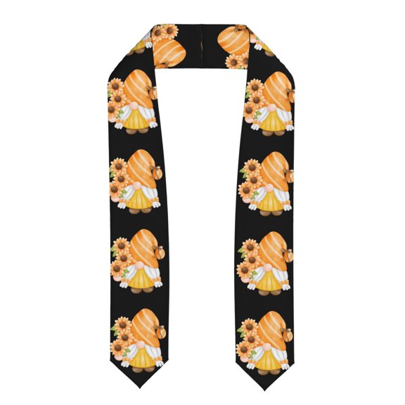 Easygdp Sunflower Gnomes 2 Unisex Adult Graduation Stole Shawl 36" Long for Academic Commencements Shawl-Flattened