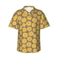 thumbnail image 1 of Easygdp Sunflower Men's Hawaiian Shirts Print Lapel Short Sleeve for Beach, vacation, party, casual occasions - Large, 1 of 9