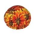 thumbnail image 1 of Easygdp Sunflower4 Shower Caps for Women, Double Waterproof Layers Shower Cap, Quick Drying Bath Hair Cap Reusable, 1 of 9