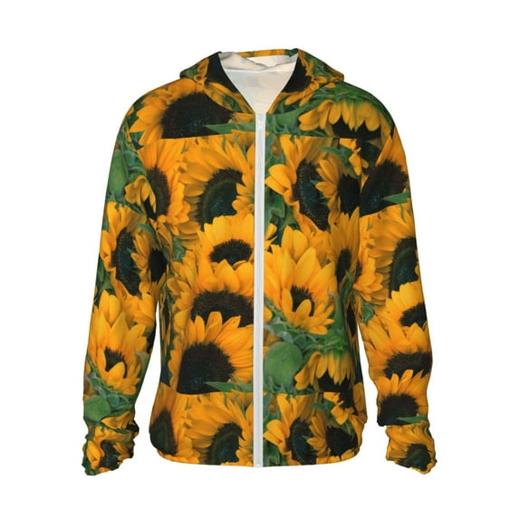 Easygdp Sunflowers 7 Lightweight Long Sleeve Sun Shirt Sports long-Sleeved Sun Protective Clothing, Quick Drying Breathable - Small