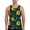 thumbnail image 1 of Easygdp Sunflowers And Blue Flower Men's Tank Top, Sleeveless Muscle T Shirts, Breathable, Quick-Dry, Loose for Gym, Running, Fitness - 4X-Large, 1 of 9