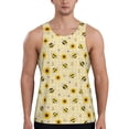 thumbnail image 1 of Easygdp Sunflowers Bee Men's Tank Top, Sleeveless Muscle T Shirts, Breathable, Quick-Dry, Loose for Gym, Running, Fitness - X-Large, 1 of 9