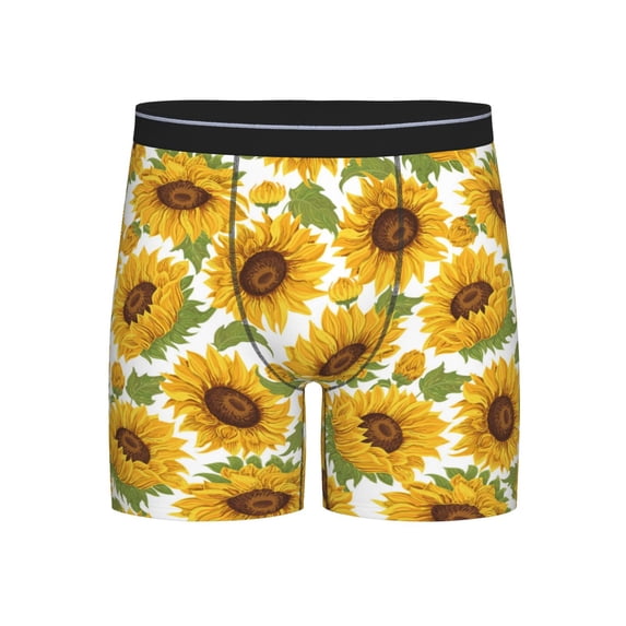 Easygdp Sunflowers Men's Boxer Briefs Men’s Underwear Boxer Briefs for Men