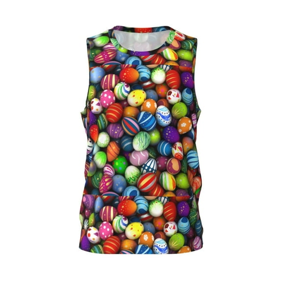 Easygdp Sunflowers On A Yellow Background Men's Mesh Basketball Jersey Quick Drying Sleeveless Shirts Fitted Muscle Tank Tops Sport Round Neck T-Shirt - Small