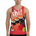 thumbnail image 1 of Easygdp Sushi Men's Tank Top, Sleeveless Muscle T Shirts, Breathable, Quick-Dry, Loose for Gym, Running, Fitness - XX-Large, 1 of 9