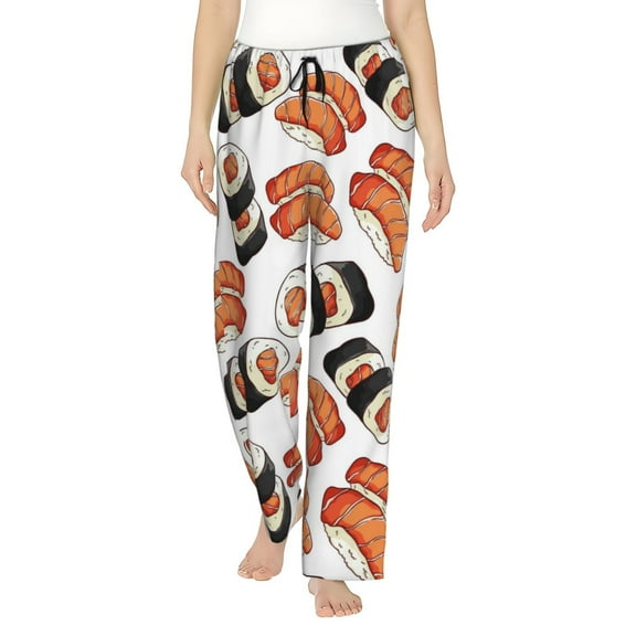 Easygdp Sushi Roll Women's Drawstring Pajama Pants | Lounge Joggers Sweatpants | Comfy Sleepwear | Yoga Pants-