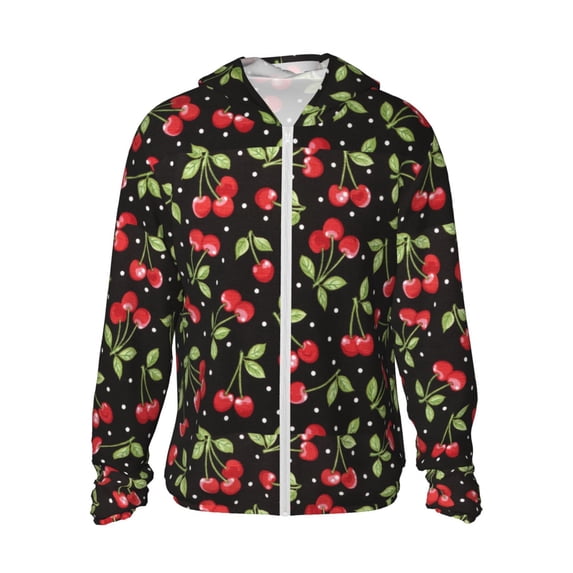 Easygdp Sweet Red Cherry Lightweight Long Sleeve Sun Shirt Sports long-Sleeved Sun Protective Clothing, Quick Drying Breathable - Small