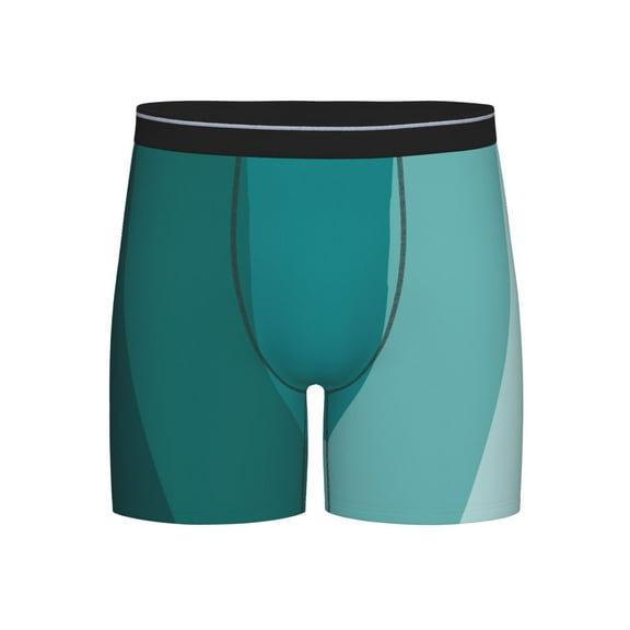 Easygdp Teal Color Men's Boxer Briefs Men’s Underwear Boxer Briefs for Men