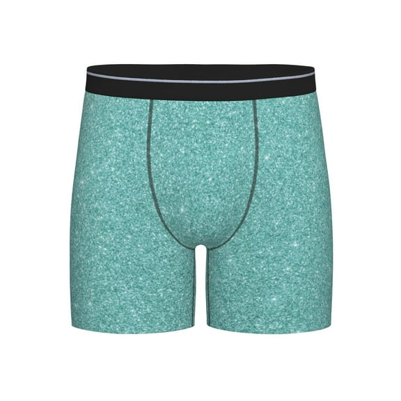 Easygdp Teal Green Glitter Men's Boxer Briefs Men’s Underwear Boxer Briefs for Men