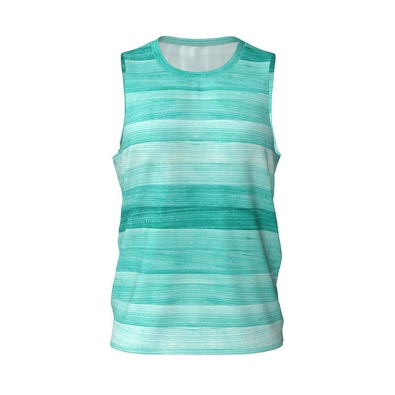 Easygdp Teal Turquoise Men's Mesh Basketball Jersey Quick Drying Sleeveless Shirts Fitted Muscle Tank Tops Sport Round Neck T-Shirt - Large