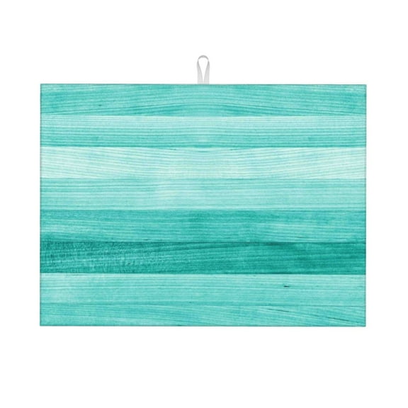 Easygdp Teal Turquoise Microfiber Absorbent Dish Drying Pad,Kitchen Drying Mat,Can Be Hung, Strong Water Absorption Capacity,Quick Drying