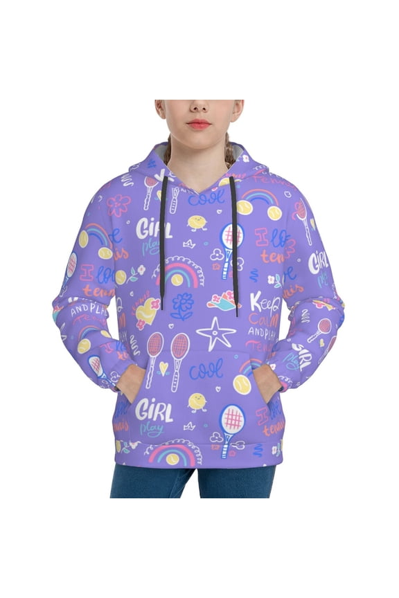 Tennis 1 Boys Hoodie Kids Sweatshirt Youth Pullover With Hood-Large